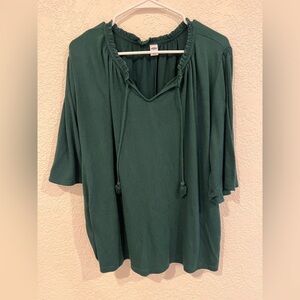 Old Navy Deep Green Textured Blouse
